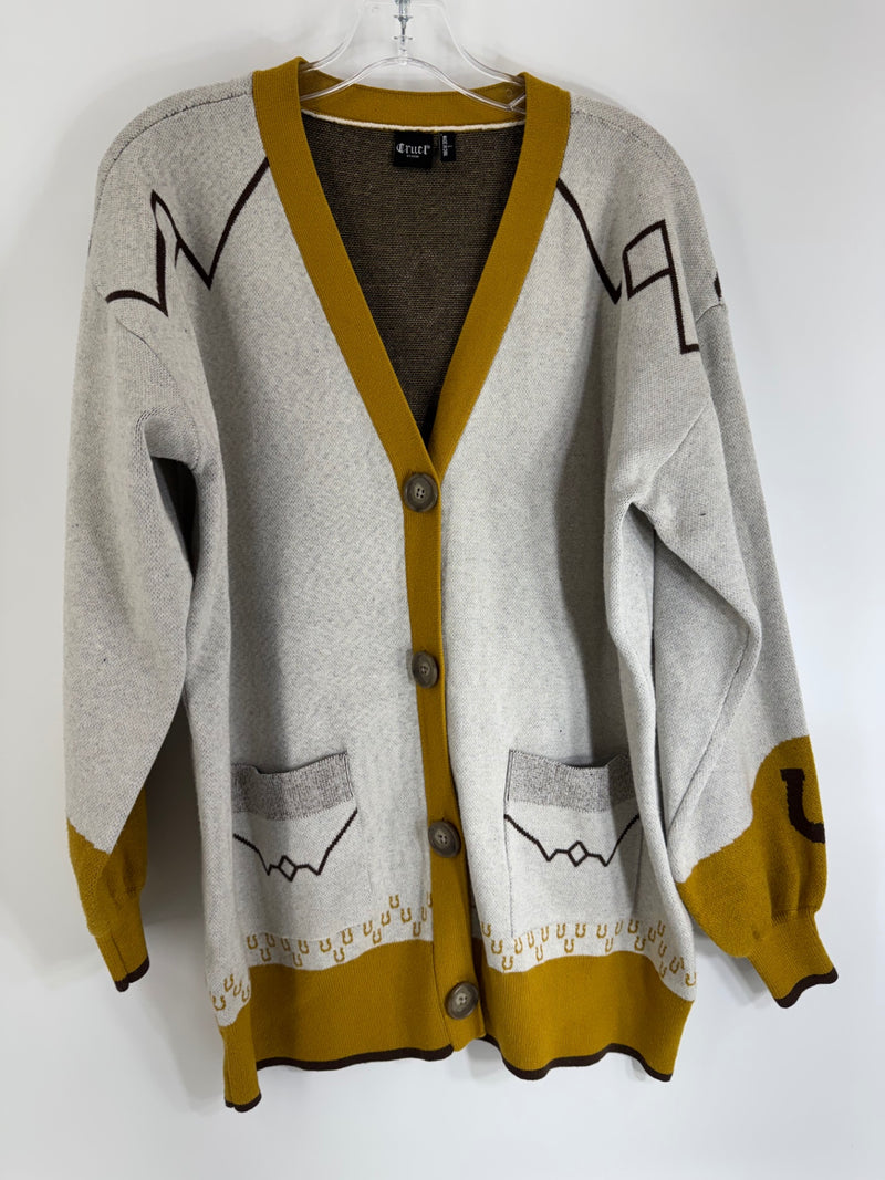 Cruel Denim Western Cowboy Cardigan Size Lg