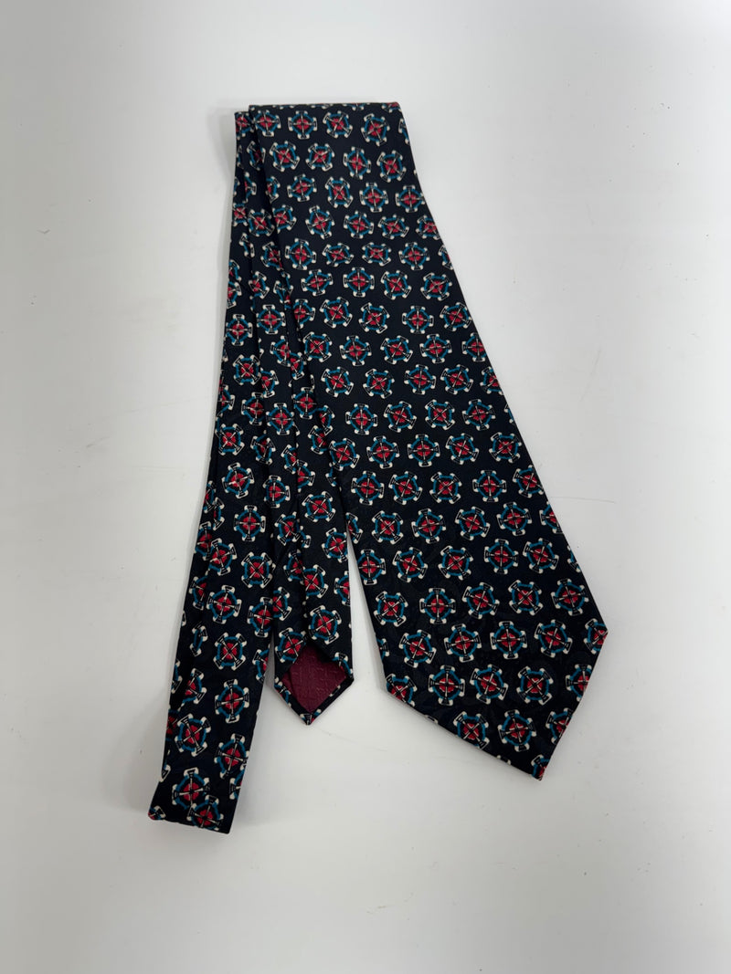 Christian Dior Wheel Print Tie
