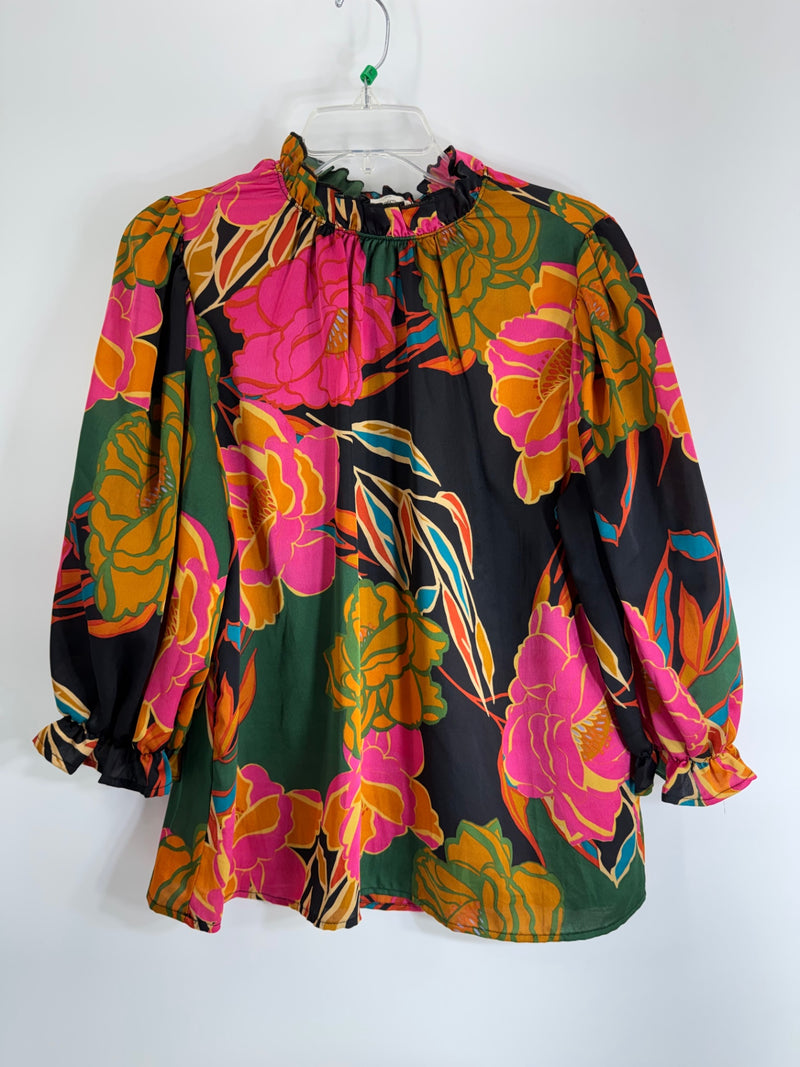 Entro Multicolor Floral Top Size LG