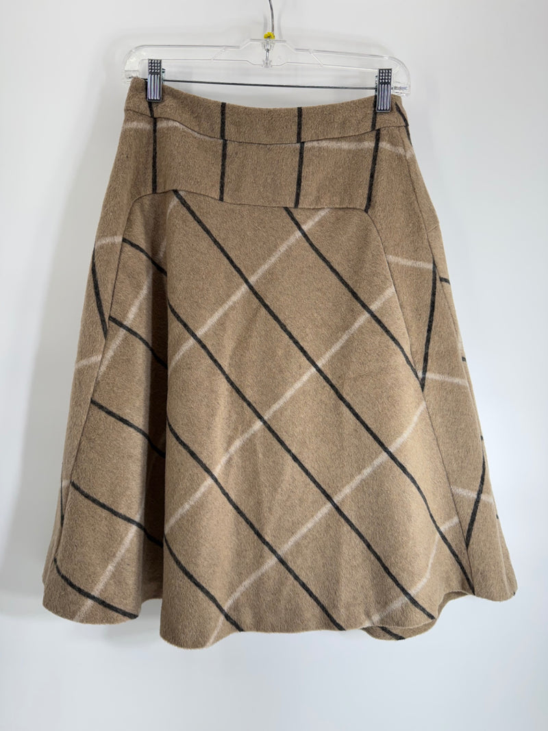 Unbranded Wool Plaid Midi Skirt Size M