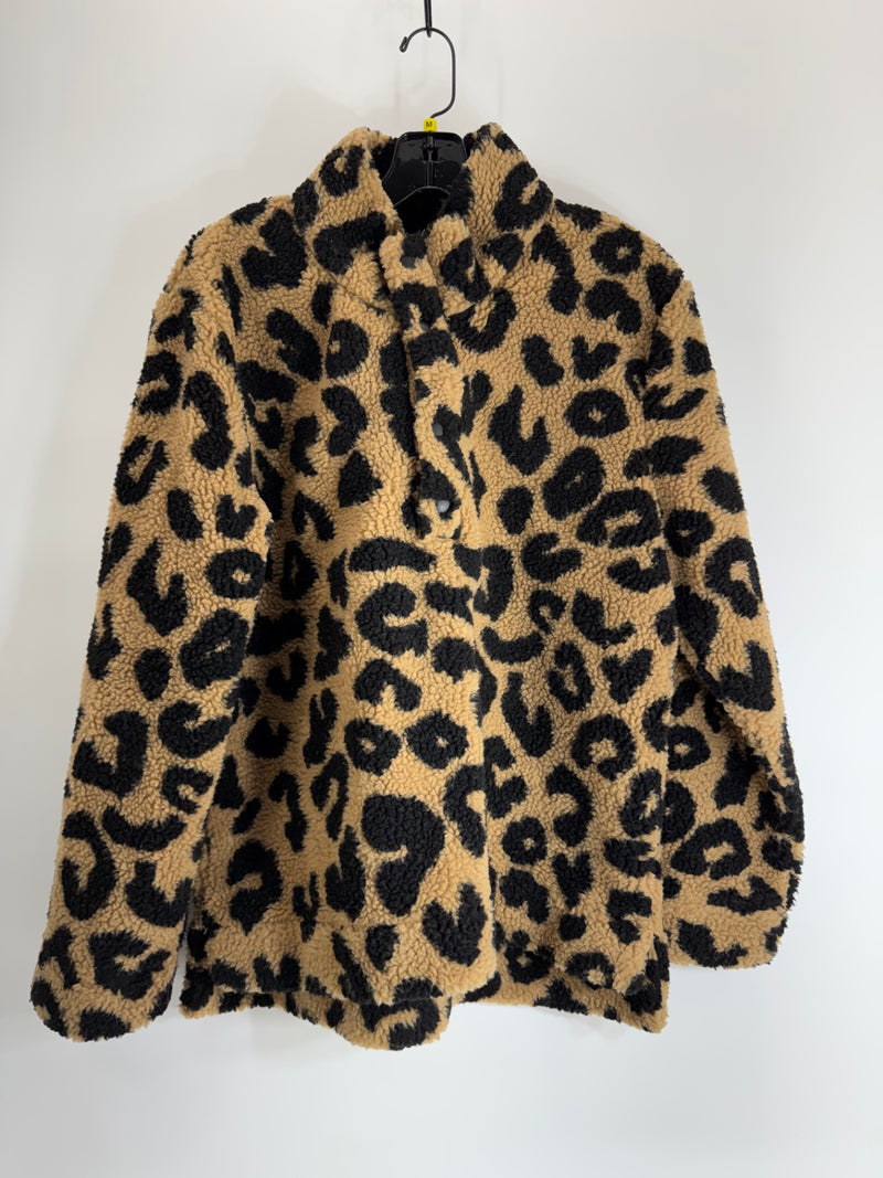 Mudpie Leopard Print Fleece Jacket Size M