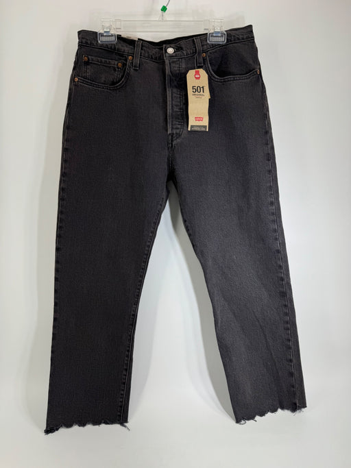 Levi's Black Original Cropped Jeans