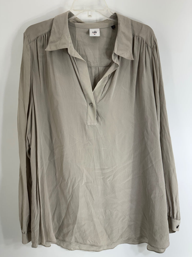 cabi Taupe Long Sleeve Top Size XL