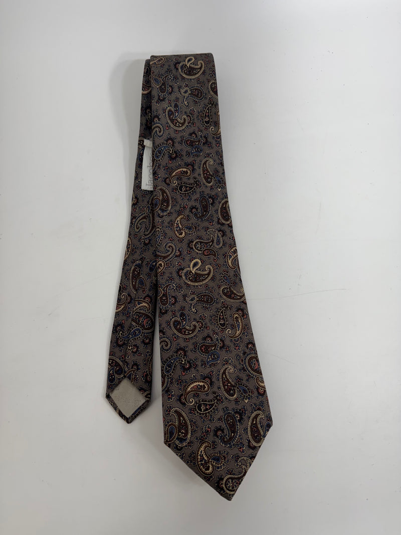 Christian Dior Brown Paisley Tie 