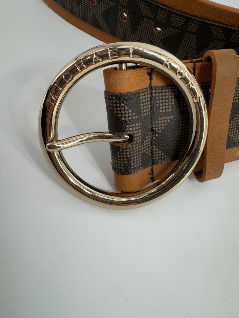 Michael Kors Monogram Leather Belt