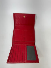Carolina Herrera Trifold Leather Embossed Red Wallet