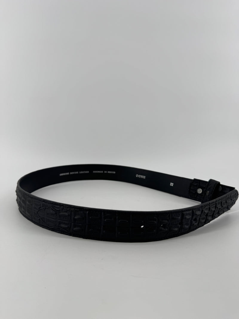 Unbranded Black Bovine Leather Belt Size 32