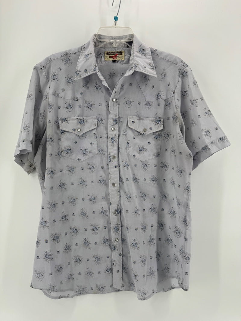 Authentic Western Blue Floral Button Up Size XL