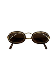Christian Dior Vintage Brown/Gold Round Sunglasses