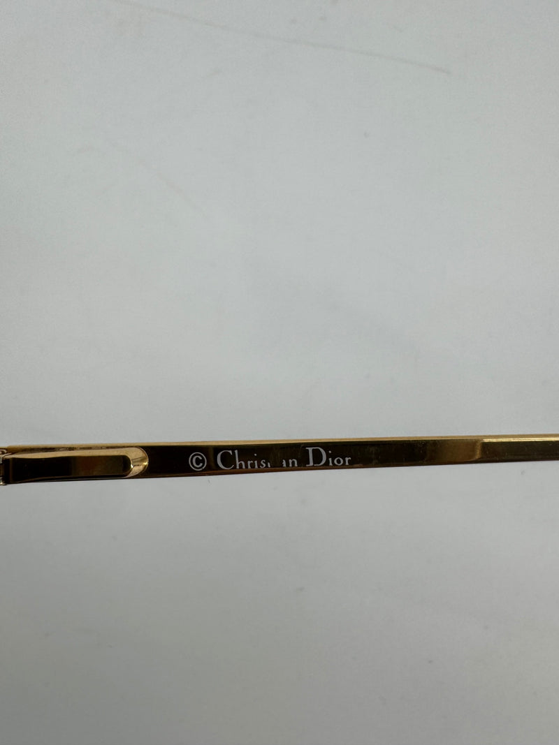 Christian Dior Vintage Brown/Gold Round Sunglasses