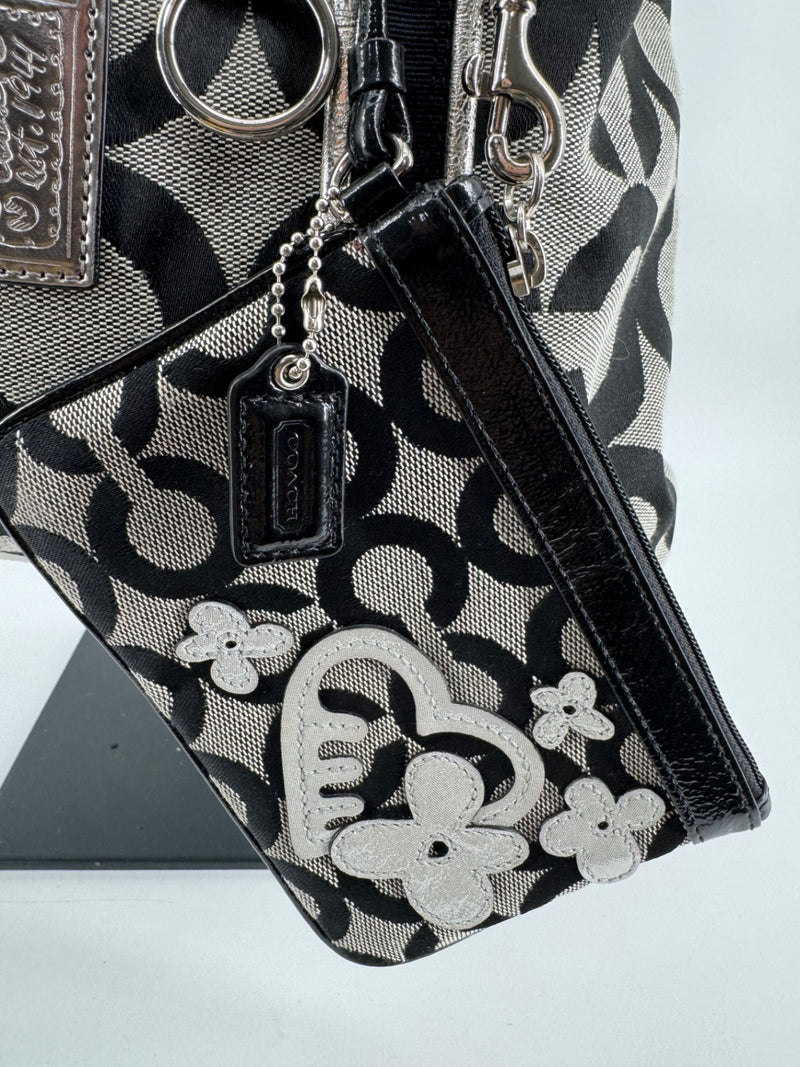 Coach Poppy Signature Glam Tote with Wristlet