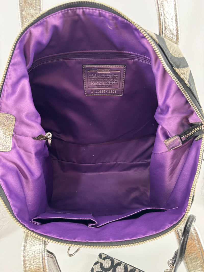 Coach Poppy Signature Glam Tote with Wristlet