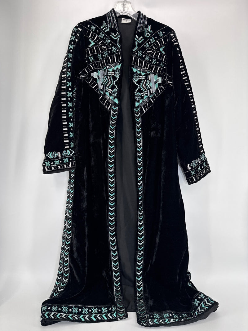 Crazy Train "The Strait" Velvet Embroidered/Sequin Duster Size Medium 