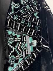Crazy Train "The Strait" Velvet Embroidered/Sequin Duster Size Medium 
