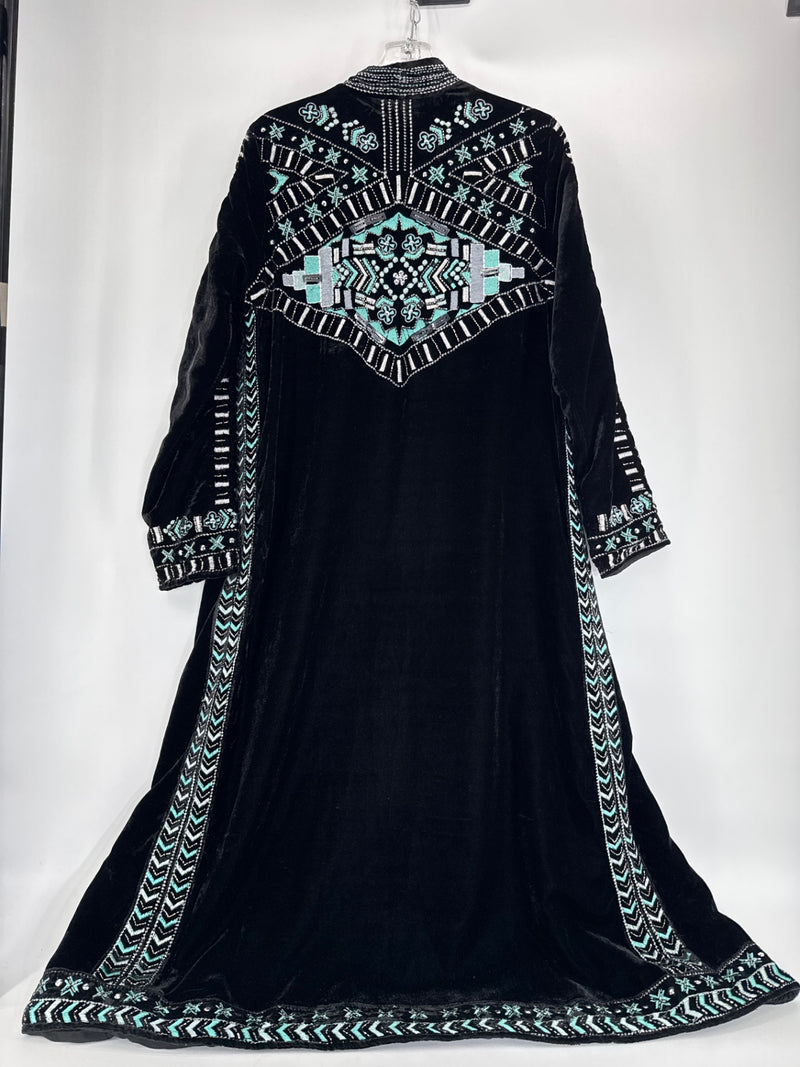 Crazy Train "The Strait" Velvet Embroidered/Sequin Duster Size Medium 
