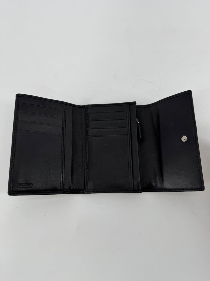 Coach Black/Gray Monogram Wallet