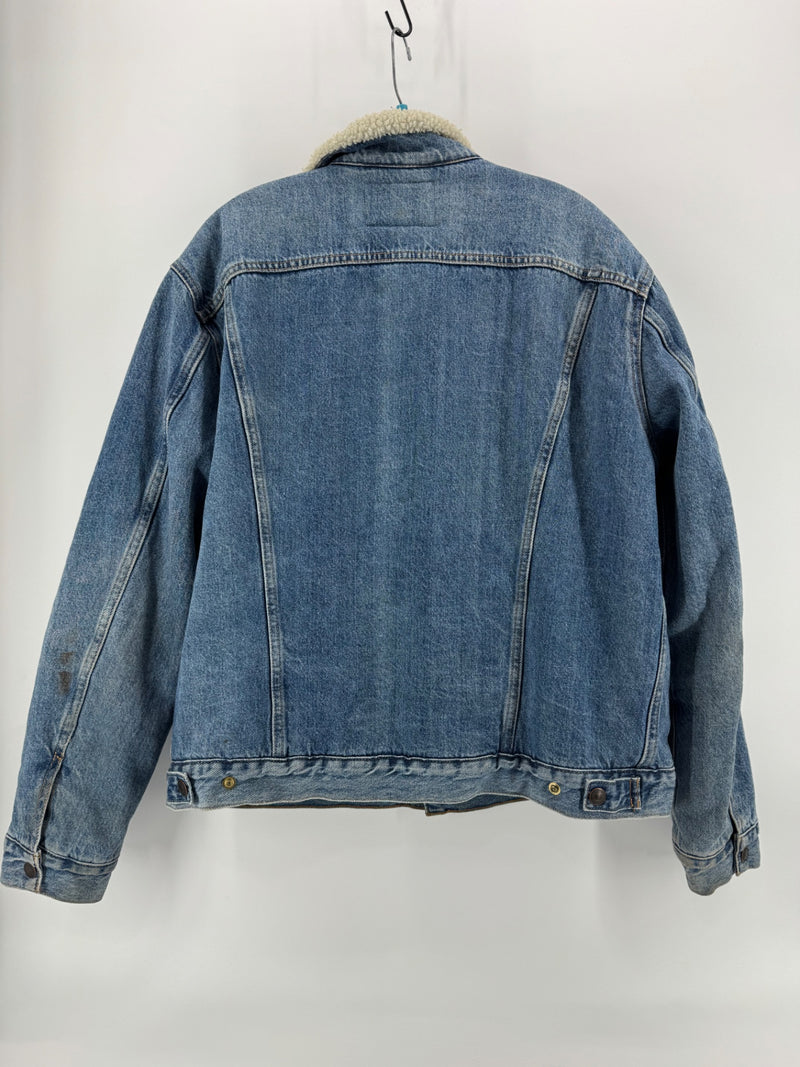 Lucky Brand Denim Fur Lined Jacket Size XL