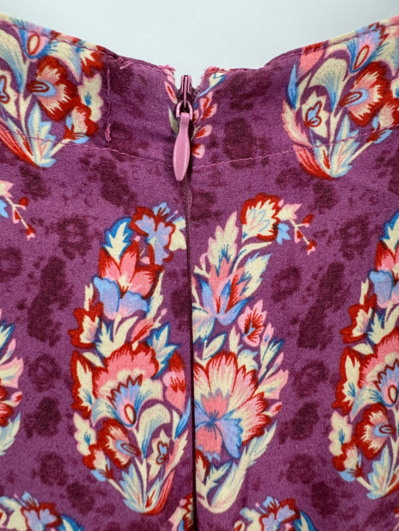 Natural Life Purple Feather Print Dress Size LG