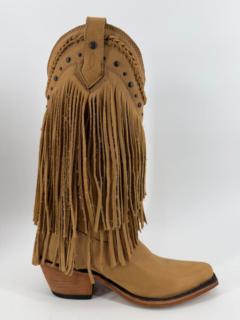 Liberty Black Leather Fringe Womens Boots - Tan Size 7 NEW