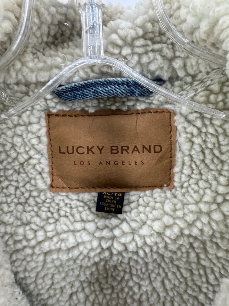 Lucky Brand Denim Fur Lined Jacket Size XL