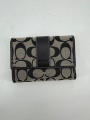 Coach Black/Gray Monogram Wallet