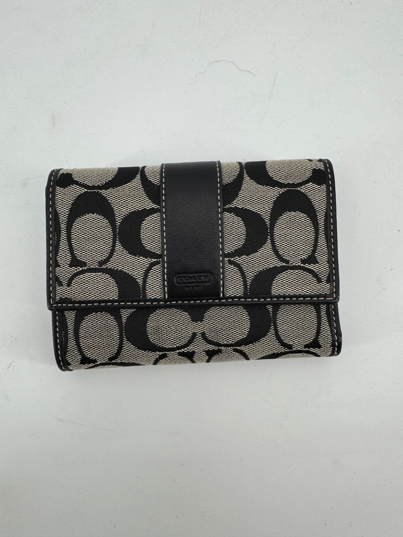 Coach Black/Gray Monogram Wallet
