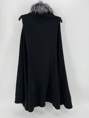 Odina Black Sleeveless Fur Lined Cardigan One Size