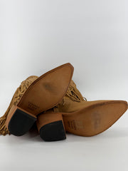 Liberty Black Leather Fringe Womens Boots - Tan Size 7 NEW