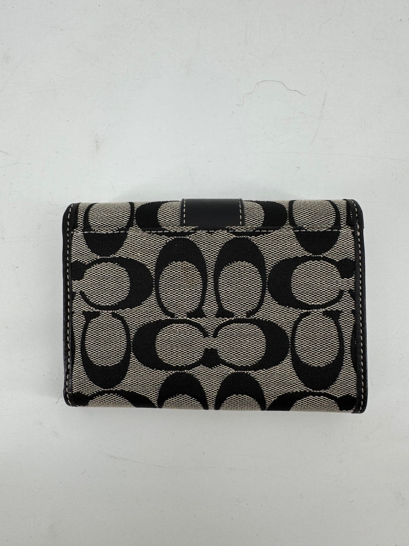 Coach Black/Gray Monogram Wallet