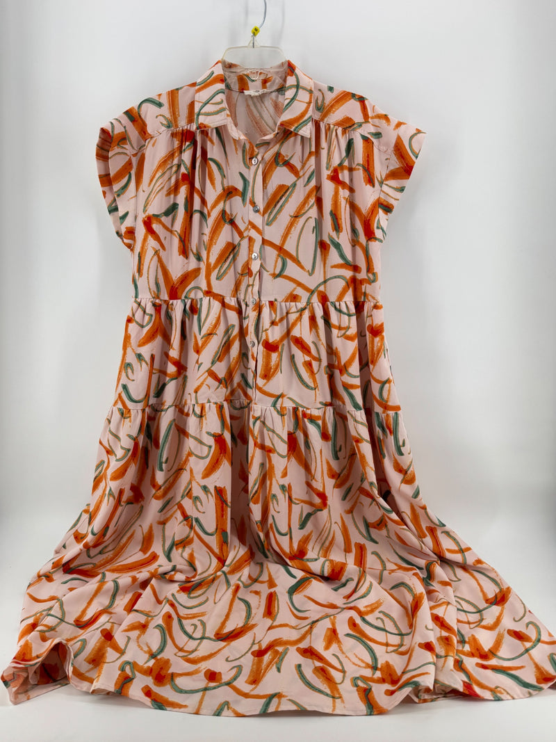 Entro Multicolor Button Up Dress Size M