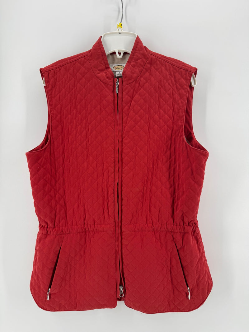 Talbots Red Quilted Vest Size M