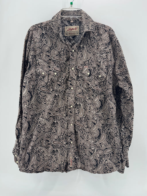 Rafter Black/Gray Button Up Size LG