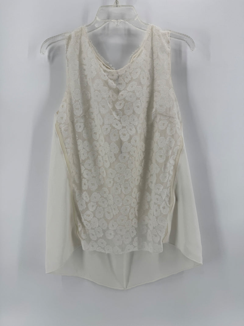 Elie Tahari White Sleeveless Top Size M