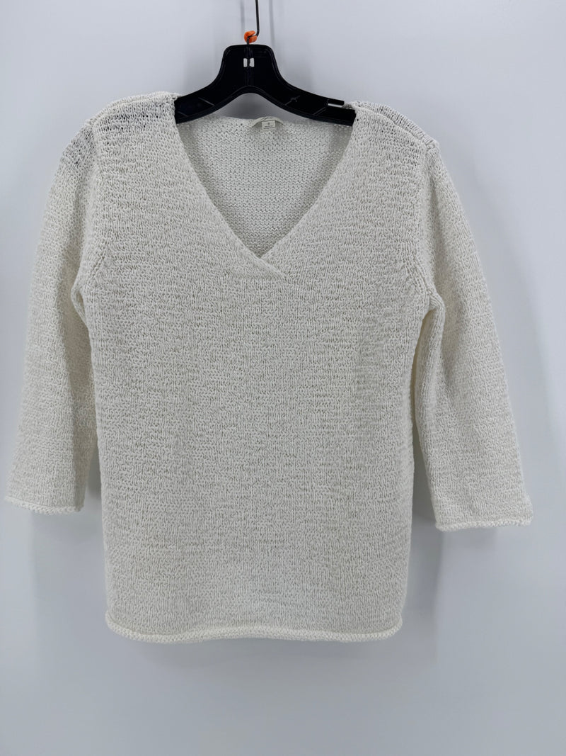 J. Jill White Knit Top Size SM