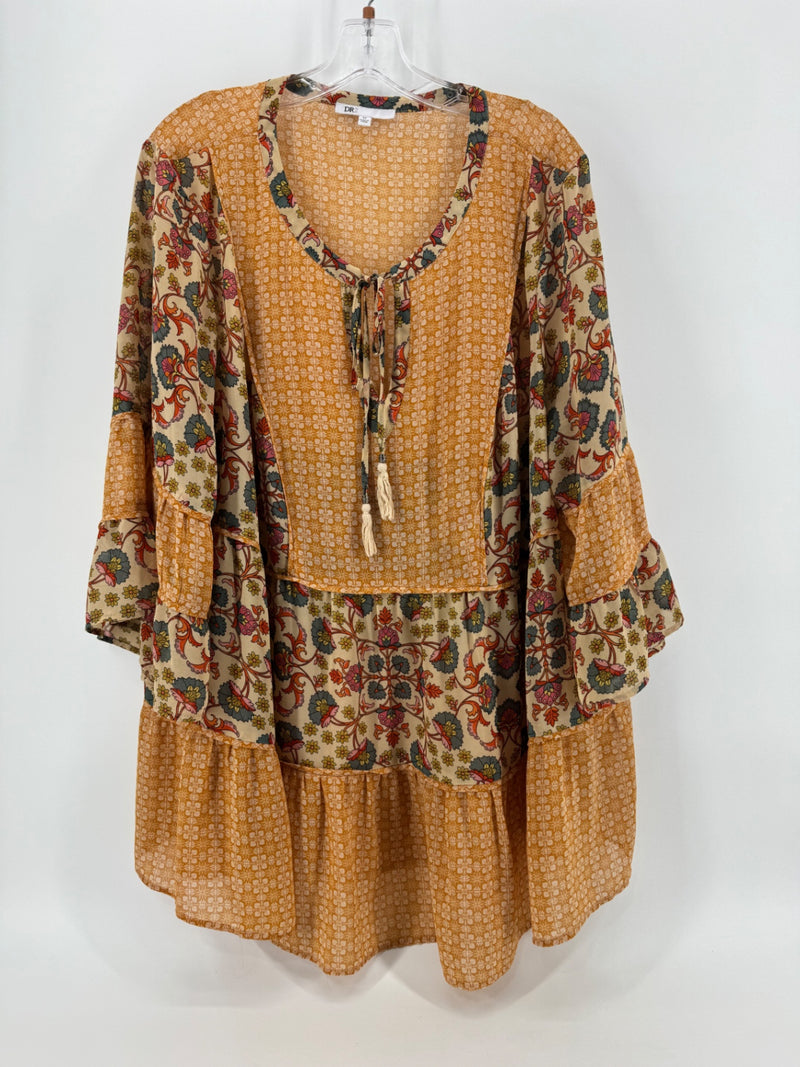 DR2 Multicolor Floral Sleeve Top Size 3XL
