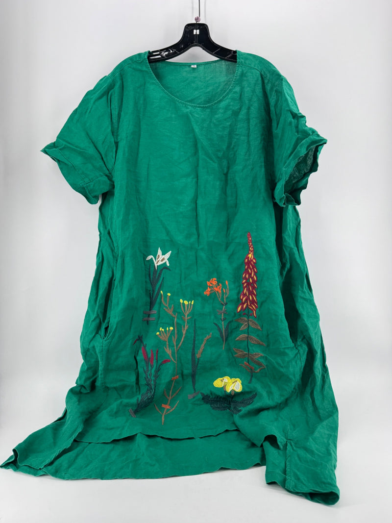 Unbranded Green Embroidered Dress