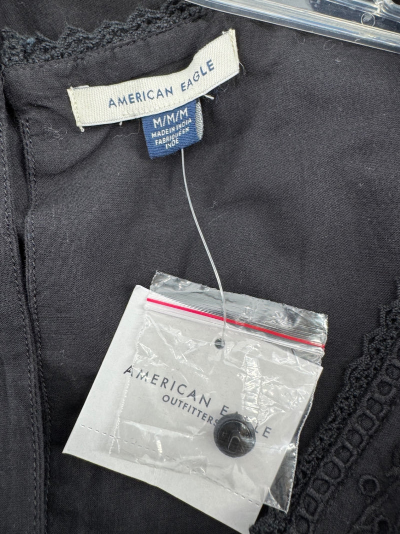 American Eagle Outfitters Black Eyelet Dress Size M
