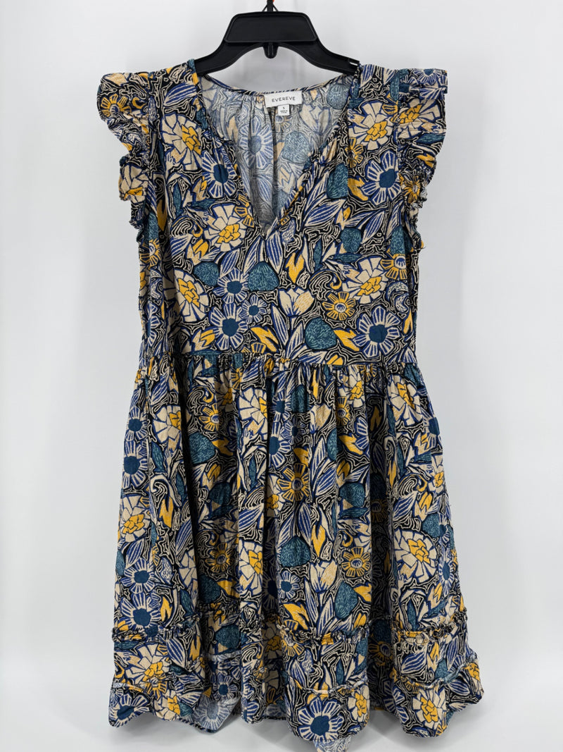 Evereve Blue/Yellow Dress Size S