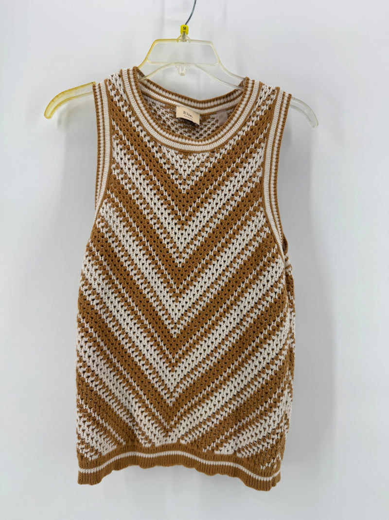 Elie Brown/White Knitted Top Size M