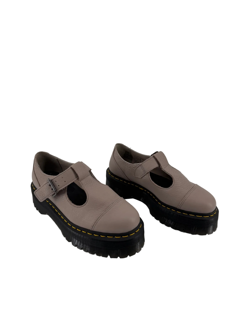 Dr. Martens Taupe Mary Jane Platforms Size 8