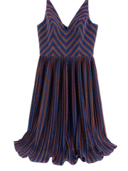 Dress the Population Haley Metallic Plunging Fit & Flare Pleated Party Dress