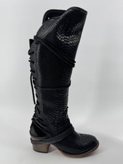 Freebird Black Coal Scale Boots Size 8