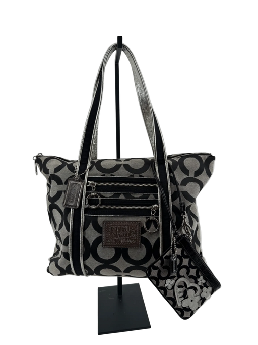 Coach Poppy Signature Glam Tote with Wristlet