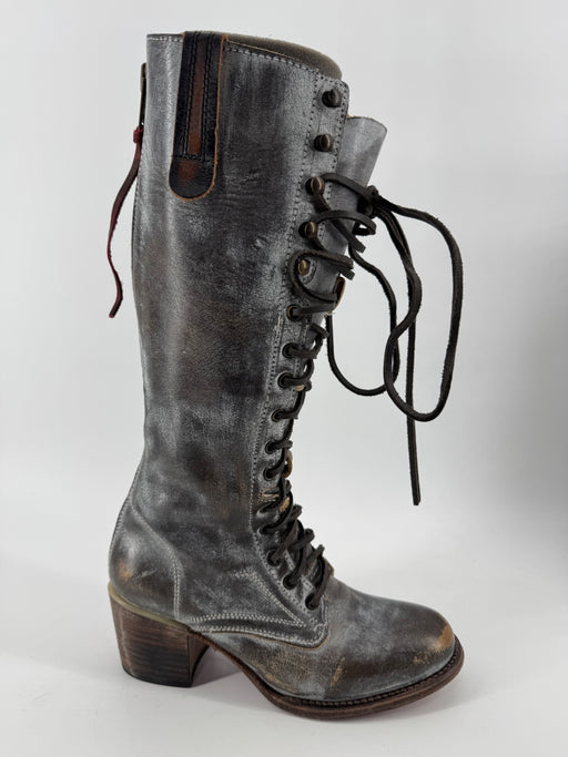 Freebird Gray Grany Knee High Boots Size 8