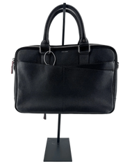 Cole Haan / American Airlines Black Pebble Leather Messenger Bag New