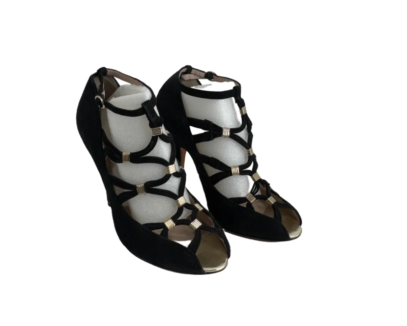 Women's Reiss Ankle Strap Sandal Reels Black - Sz 10