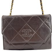 Chanel Vintage Brown Quilted Chain Shoulder Bag