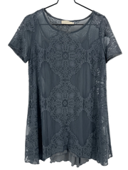 4 Love And Liberty Navy Lace Embroidered Dress+Slip