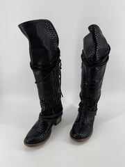 Freebird Black Coal Scale Boots Size 8