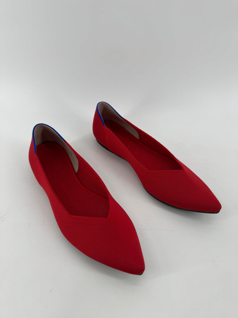 Rothy's Red Pointed Flats Size 8.5